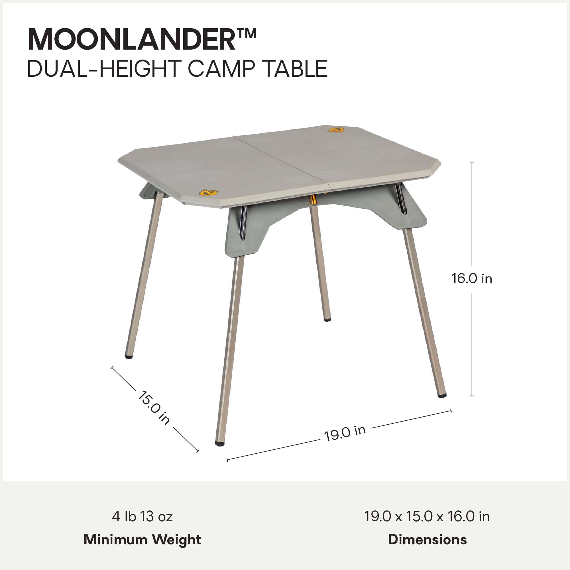 Amazon.com: NEMO Equipment Moonlander Dual-Height Camp Table - Fog